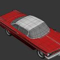 Vintage Red Convertible Car With White Top And Classic Retro Styling