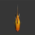 Bright Orange Goldfish With White Fins And Tail On Dark Background Surface