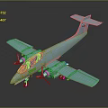 Light Blue Aerospace Model Aircraft Featuring Twin Propellers And Purple Transparent Cockpit On Dark Background
