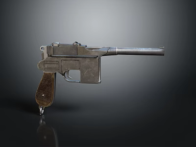 Vintage Pistol Weapon With Wooden Grip And Metal Body Classic Design Details 3d model Vintage Pistol Weapon With Wooden Grip And Metal Body Classic Design Details 3d model