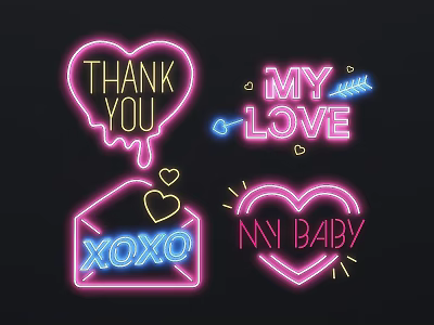 Modern decorative lights lights neon lights decorative lights coffee shop bar lights 3d model