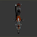Red Motorcycle With Black Seat Silver Handlebars And Chrome Wheels Modern Design