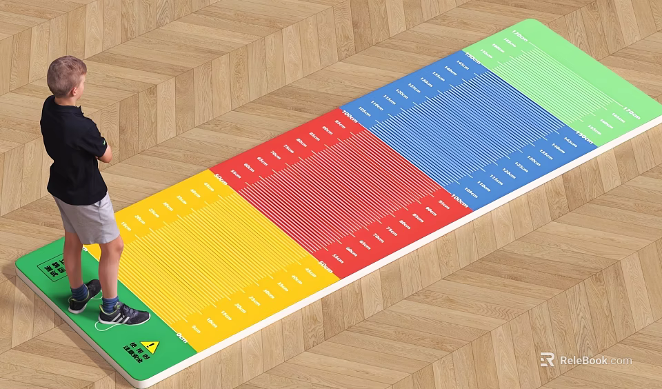 Colorful Gym Exercise Mat With Multiple Colored Sections For Boy Training 3d model 