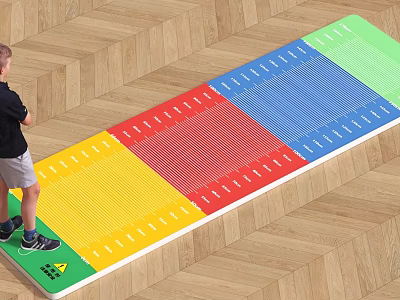 Colorful Gym Exercise Mat With Multiple Colored Sections For Boy Training 3d model