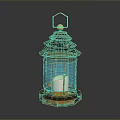 Elegant Decorative Lantern With Glass Panels Metal Frame And Candle Inside