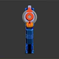 Pepsi Themed Blue Toy Gun With Colorful Details And Red Orange Accents