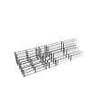 Metal Chain Link Fence With Gray Posts And Secure Gate Structure Design 3d model