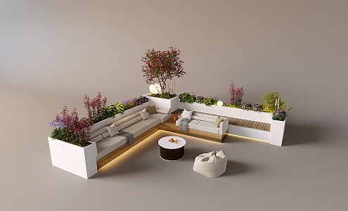 Modern courtyard seat landscape sketch courtyard sofa landscape seat 3d model