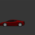 Red Sports Car With Sleek Design Glossy Finish And Silver Wheels