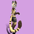 Anthropomorphic Animal Game Movie Character With Brown White Fur Black Shorts And Long Tail