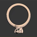 Elegant Rose Gold Pink Women's Ring Adorned With Adorable Diamond Details