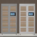 White File Cabinets With Multiple File Drawers And Digital Control Panels For Efficient Office Storage 3d model