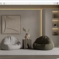 Modern Leisure Sofa Combination Lazy Sofa Corner Combination 3d model