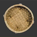 Handwoven Natural Wicker Basket With Sturdy Wooden Legs For Daily Living Use