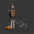 Commercial Equipment for Autumn Decor Featuring Scarecrow Bicycle Pumpkins Maple Leaves and Basket