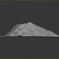White Mountain Terrain Landscape With Undulating Surface And Brown Spots On Gray Background 3d model