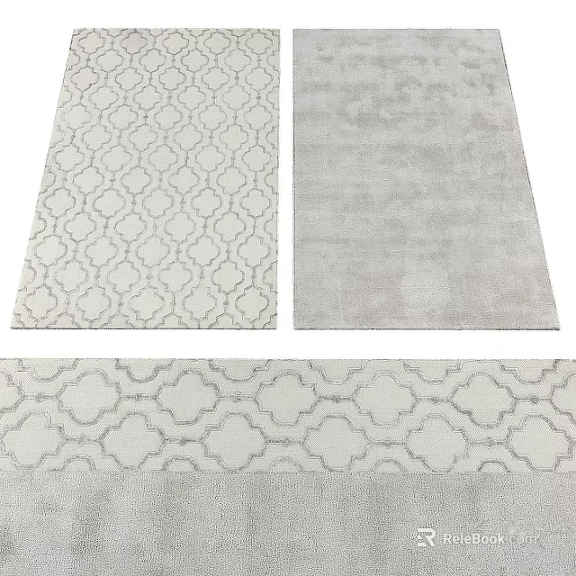 Square Rugs Featuring Geometric Patterns And Neutral Tones For Modern Home Decor 3d model
