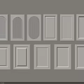 Various Styles Of White Door Panels Arranged Neatly In Grid Layout