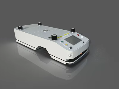 Smart Machine With White Body Black Knobs Display Screen Control Buttons And Mobile Base 3d model