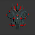 Futuristic Sci fi Vehicle Model With Gray Red Design And Mechanical Details