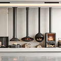 Modern Fireplace Designs With Four Different Black Chimney Styles Wood Stacked And Light Colored Wall