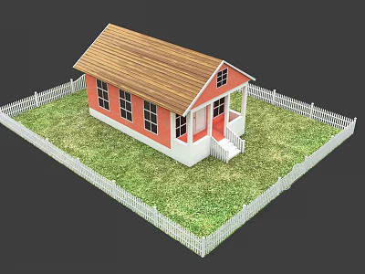 Cartoon House Game House Cottage Homestay Country House Homestay Building House Single-family Villa House Country House Homestay Building Country House People 3d model