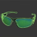 Modern Black Frame Sunglasses With Green Reflective Lenses For Daily Use