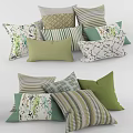 Decorative Throw Pillows With Striped Geometric And Floral Patterns In Various Colors