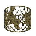 Stylish Golden Round Side Table With Scalloped Openwork Metal Frame Design 3d model