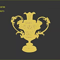 Elegant Silver Vase With Intricate Carvings Decorative Handles Gemstone Inlays And Classical Design