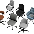 Modern Office Chairs In Various Colors And Different Styles With Wheels For Workspace