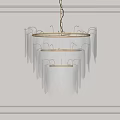 Elegant Modern Golden Metal Chandelier With Transparent Glass Petals Hanging Design