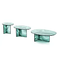 Modern Coffee Tables With Marble Texture Green And Beige Round And Rectangular Metal Legs Design