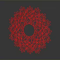 Red Circular Decorative Furniture Accent With Intricate Laser Cut Lace Pattern