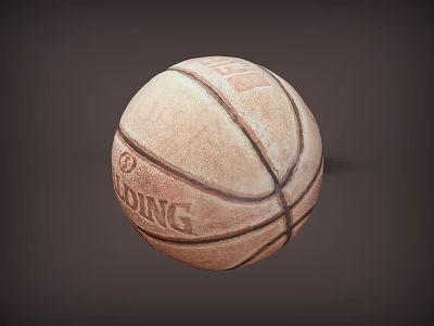 Vintage Textured Basketball Classic Sports Equipment With Ding Logo And Retro Design 3d model