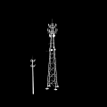 Tall Communication Tower With Multiple Antennas And Short Metal Pole Structure