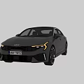 Gray KIA Sedan Car Front And Rear View With LED Lights And Alloy Wheels