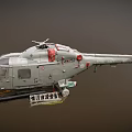 Gray Military Helicopter Model with British Flag Armament Rotor and Cockpit Details