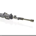 Futuristic Metallic Weapon With Advanced Mechanical Details Barrel And Grip Design