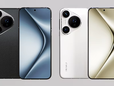 Sleek Smartphones With Varied Color Options And Cameras 3d model