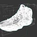 High Top Teal Basketball Shoes With Orange Accents Gray Laces And White Sole
