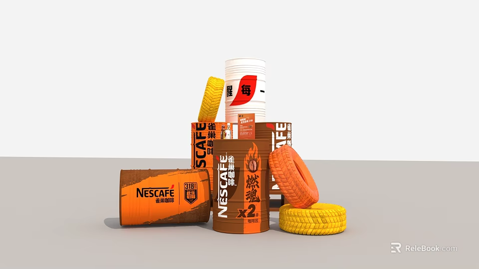 Industrial Equipment for Tire Manufacturing and Coffee Packaging Processes 3d model 