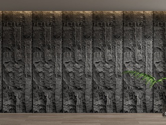 2D mushroom stone background wall rubble wall FRP cement sheet PU stone 3d model