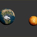 Sun Moon Solar System Saturn Jupiter Mars Earth Pluto Neptune Venus celestial body 3d model