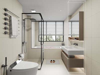 Modern Toilet Smart Toilet Bathtub Shower Partition Bathtub Wash Sink Mirror Toilet model