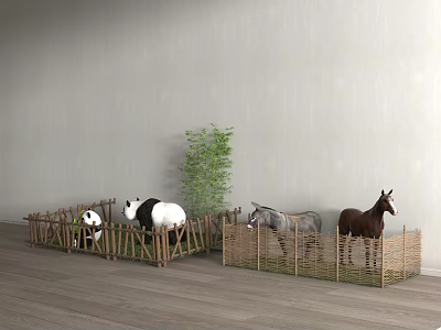 Animal combination fence 3d model