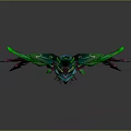 Vibrant Green Blue Fantasy Creature 3D Model With Intricate Patterns And Detailed Textures