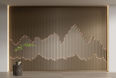 New Chinese Style Background Wall Landscape Grille Background Wall Screen Partition Landscape Wall Cloud Pattern Landscape Wall Panel 3d model