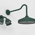 Modern Green Wall Lamps With Curved Arms And Round Shades For Home Decor