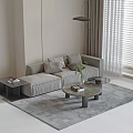 Sofa Coffee Table Combination Coffee Table Fabric Sofa Side Table Corner Floor Lamp 3d model